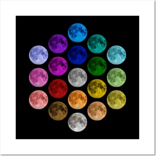 MOON Repetitive Colorful Pallet Pattern Pop Art Posters and Art